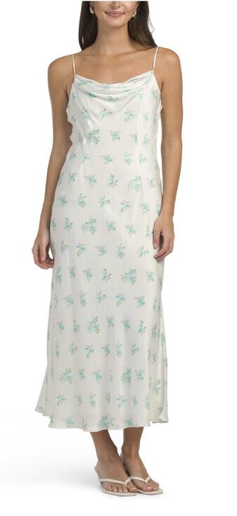 French Connection Dresses & Skirts - NWT French Connection Anna Fleur Floral Cowl Neck Satin Maxi Slip Dress Size 6